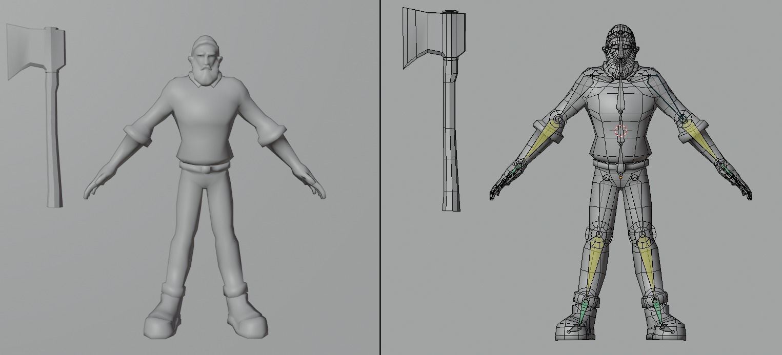 Lumberjack - Lowpoly Rigged Model Low-poly 3D model_5