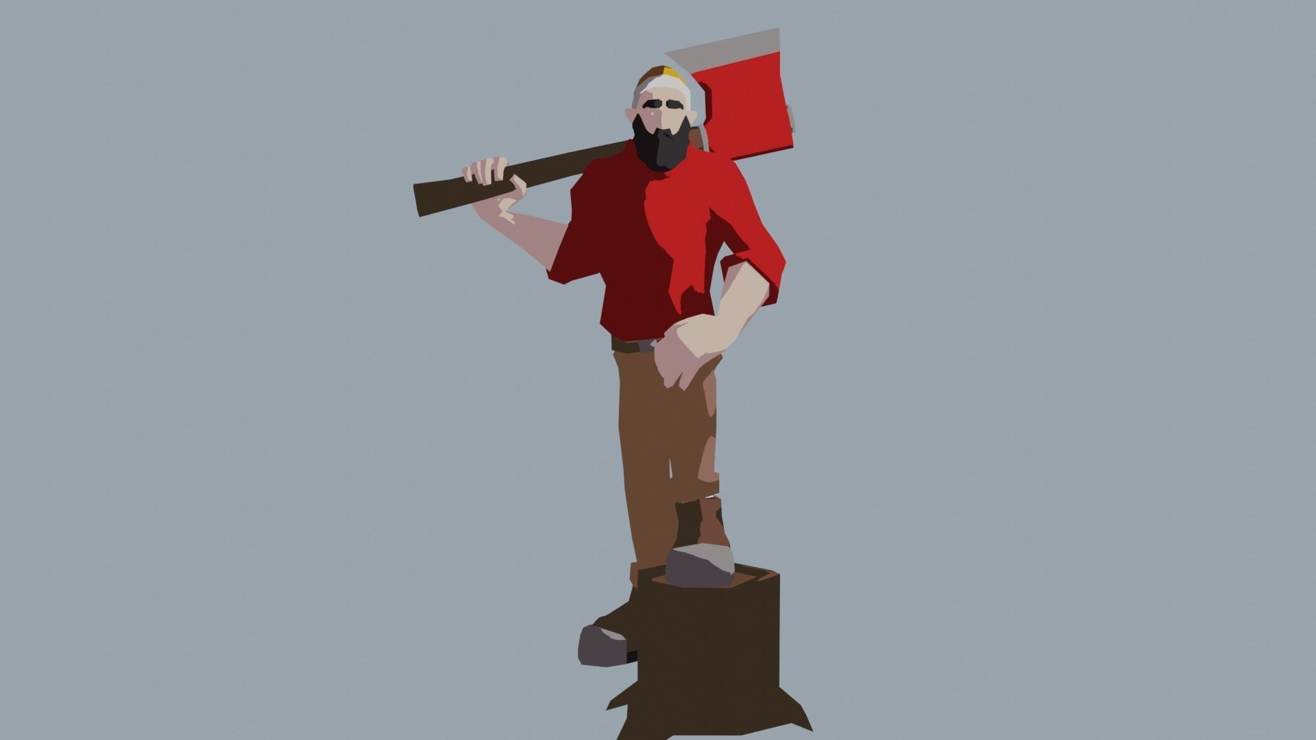 Lumberjack - Lowpoly Rigged Model Low-poly 3D model_2