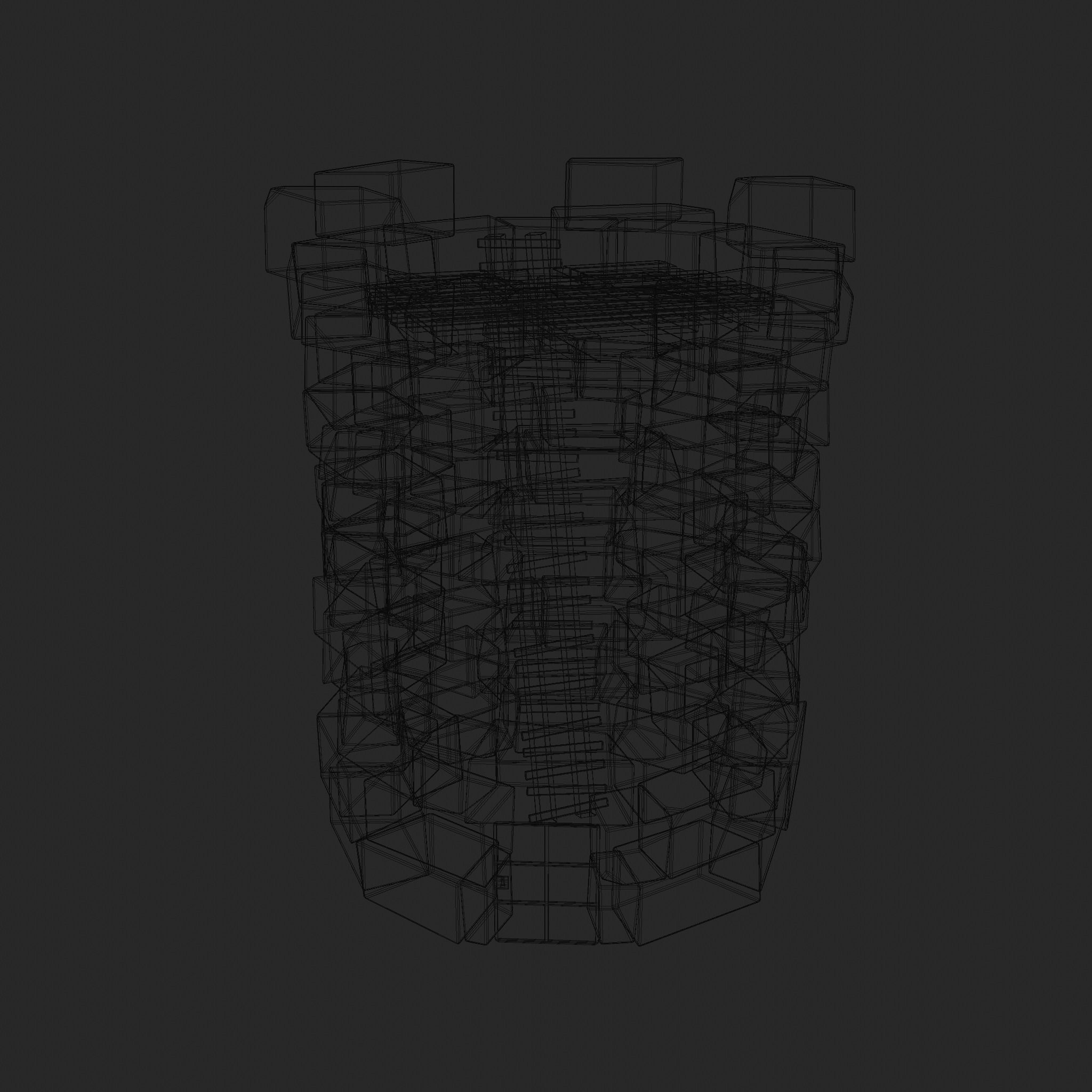 Medieval Watchtower Low-poly 3D model_3