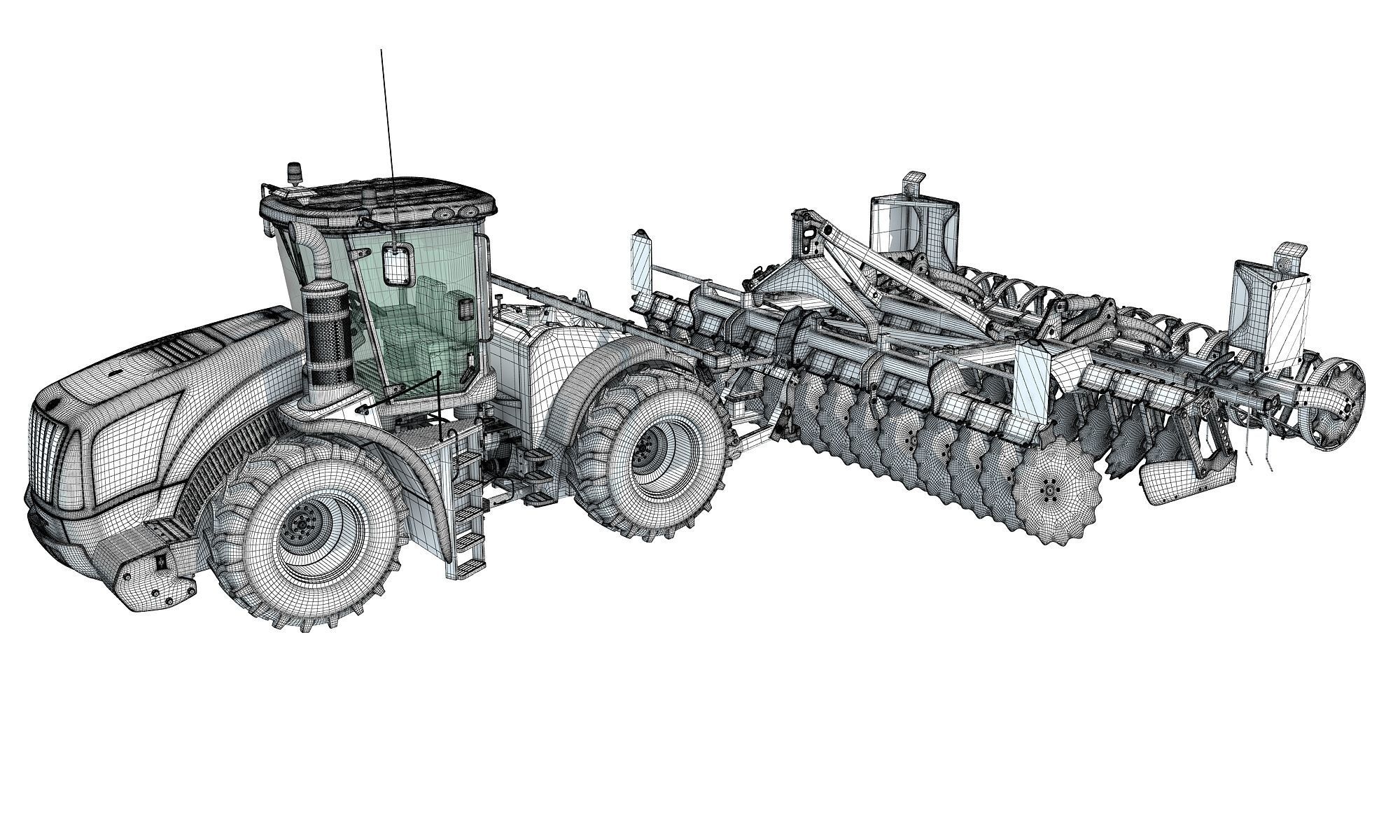 Tractor Seed Drill New Holland 3D model_16