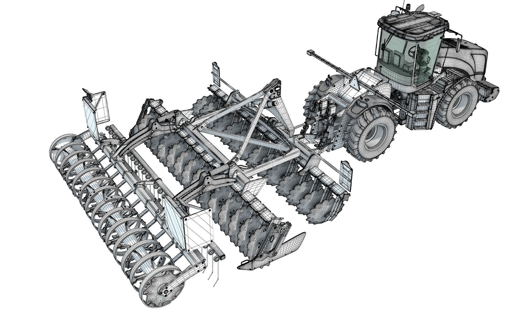 Tractor Seed Drill New Holland 3D model_18