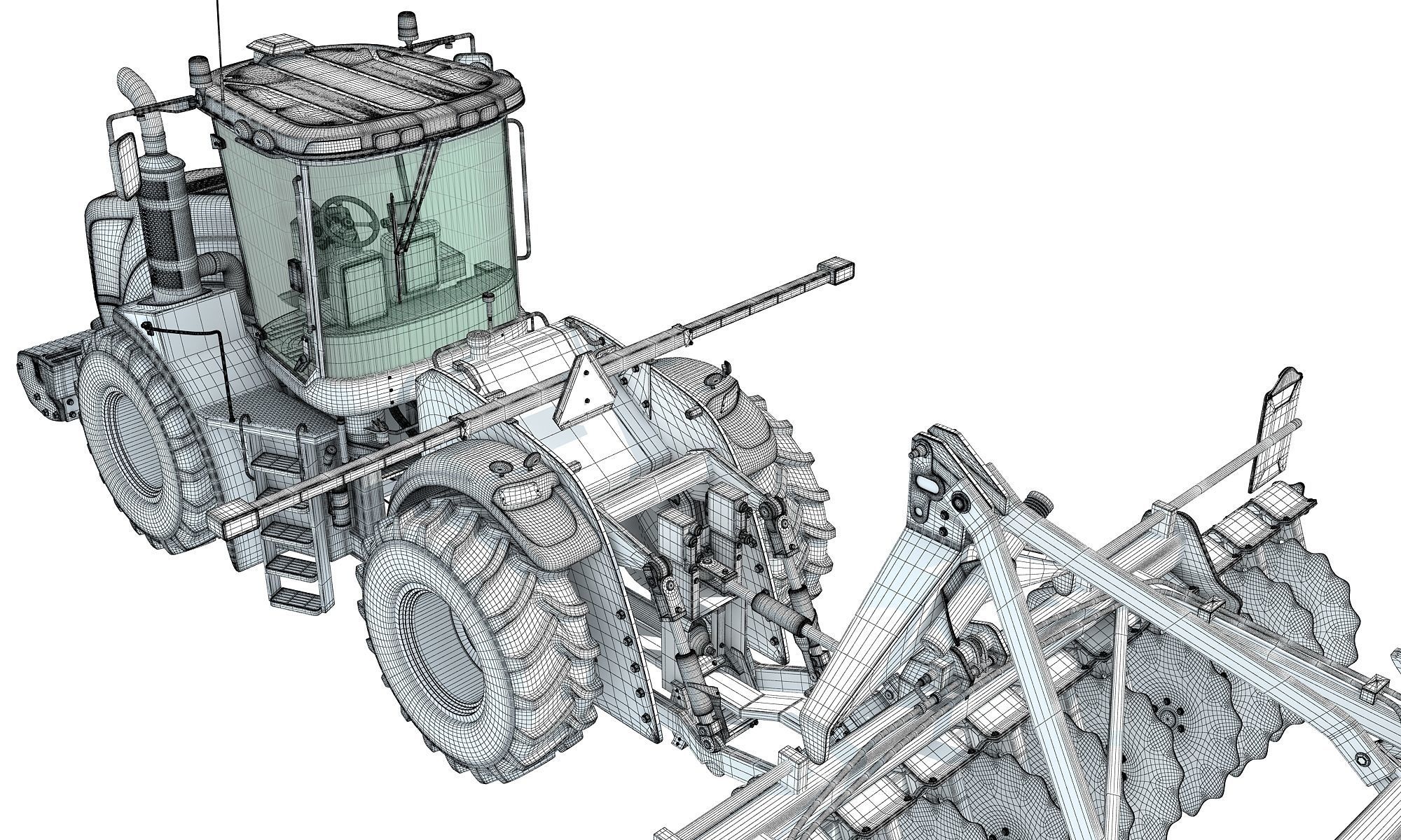 Tractor Seed Drill New Holland 3D model_20