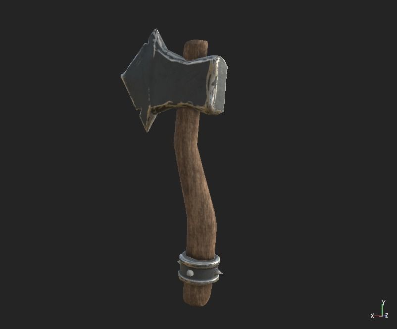 Balta Stylized Axe Low-poly 3D model_6