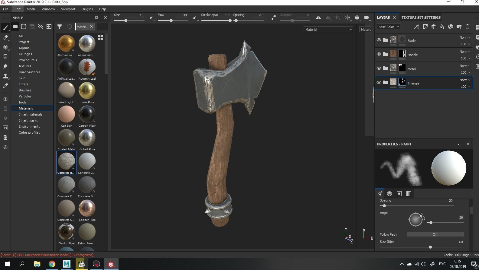 Balta Stylized Axe Low-poly 3D model_7