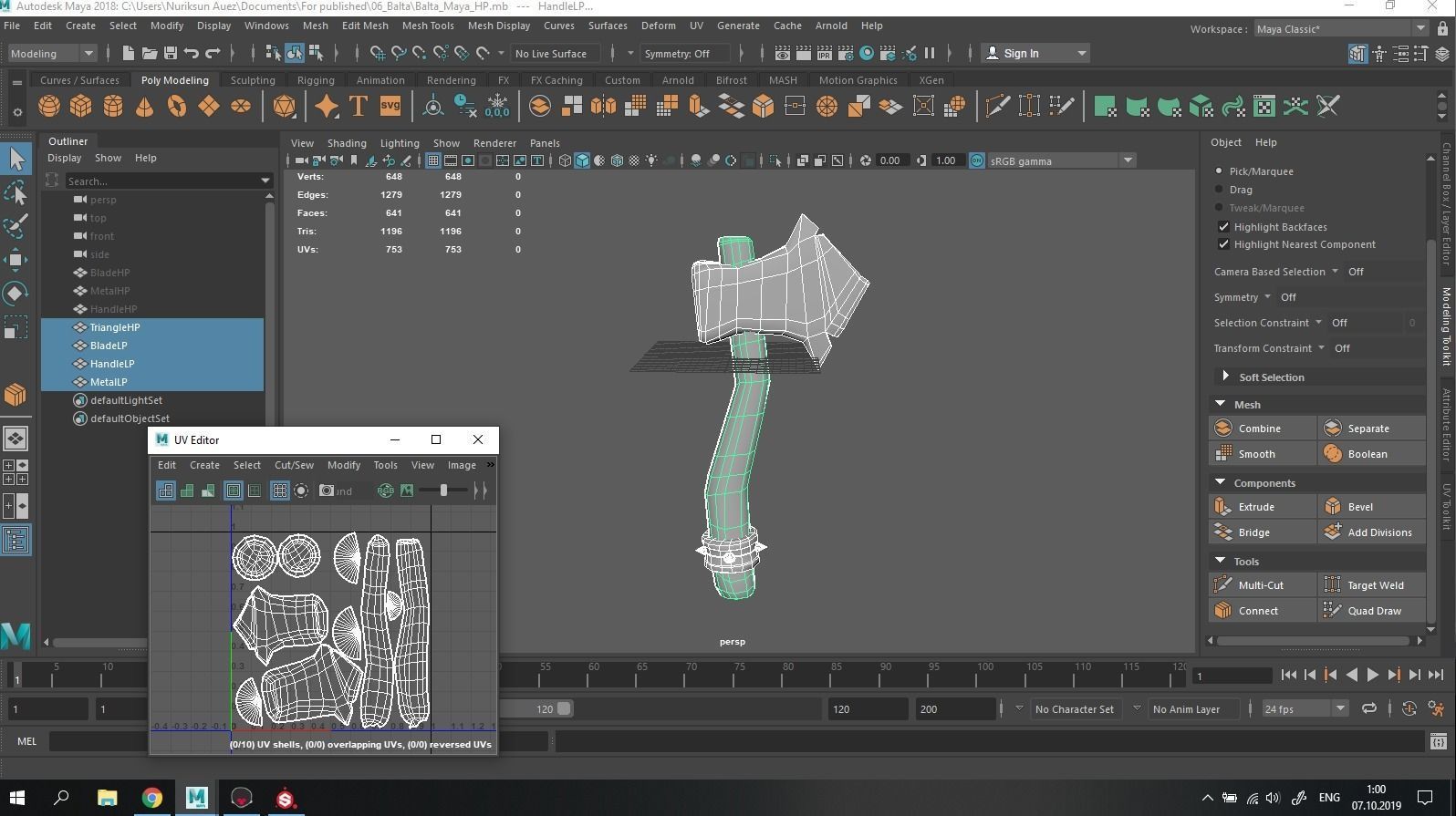 Balta Stylized Axe Low-poly 3D model_4