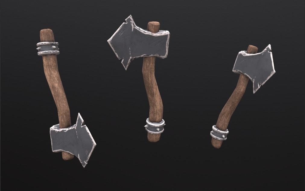 Balta Stylized Axe Low-poly 3D model_3