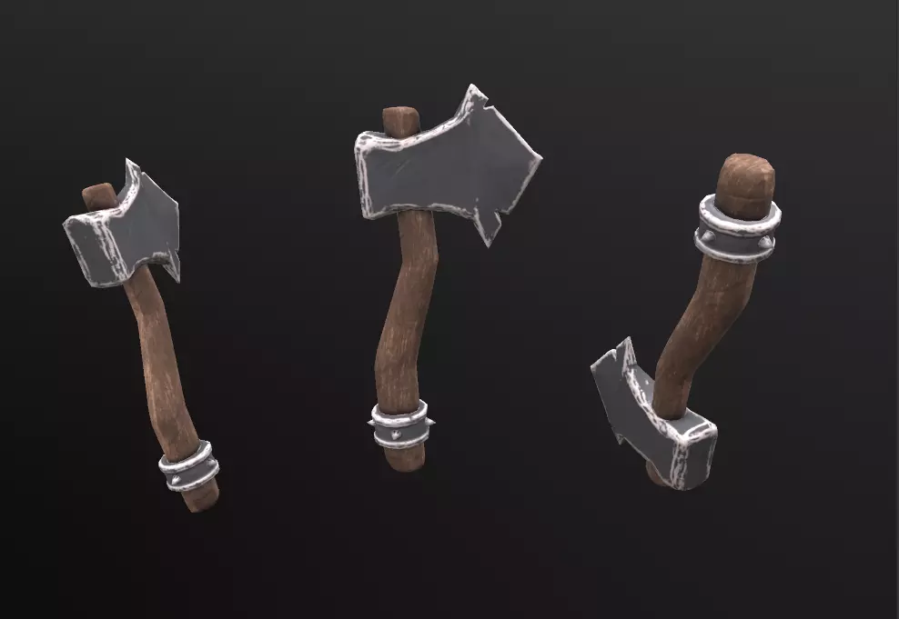 Balta Stylized Axe Low-poly 3D model_0