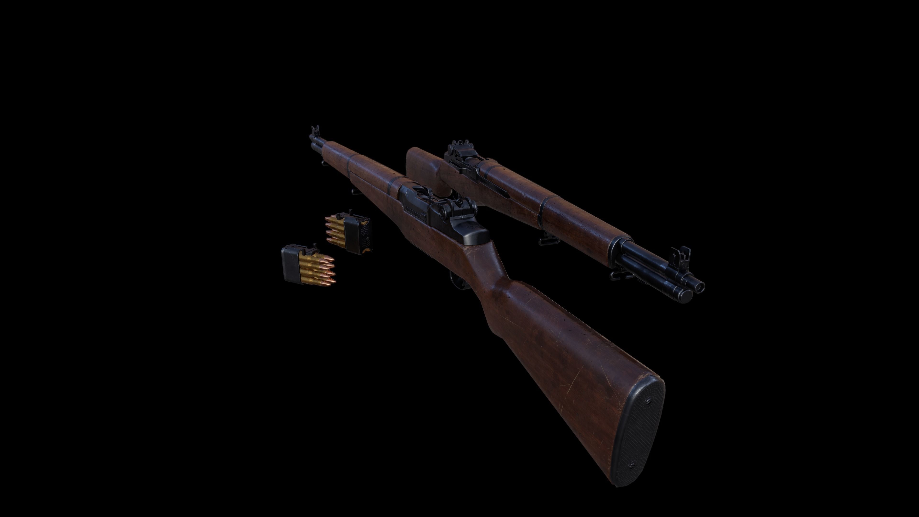 M1 Garand - Game and VR Ready Low-poly 3D model_10