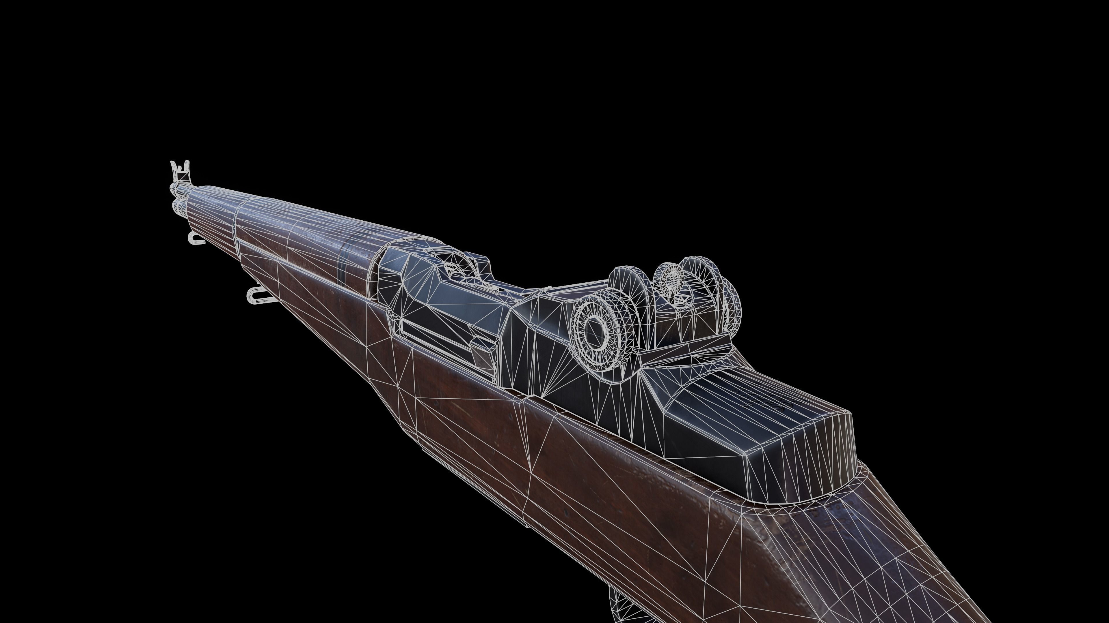 M1 Garand - Game and VR Ready Low-poly 3D model_7