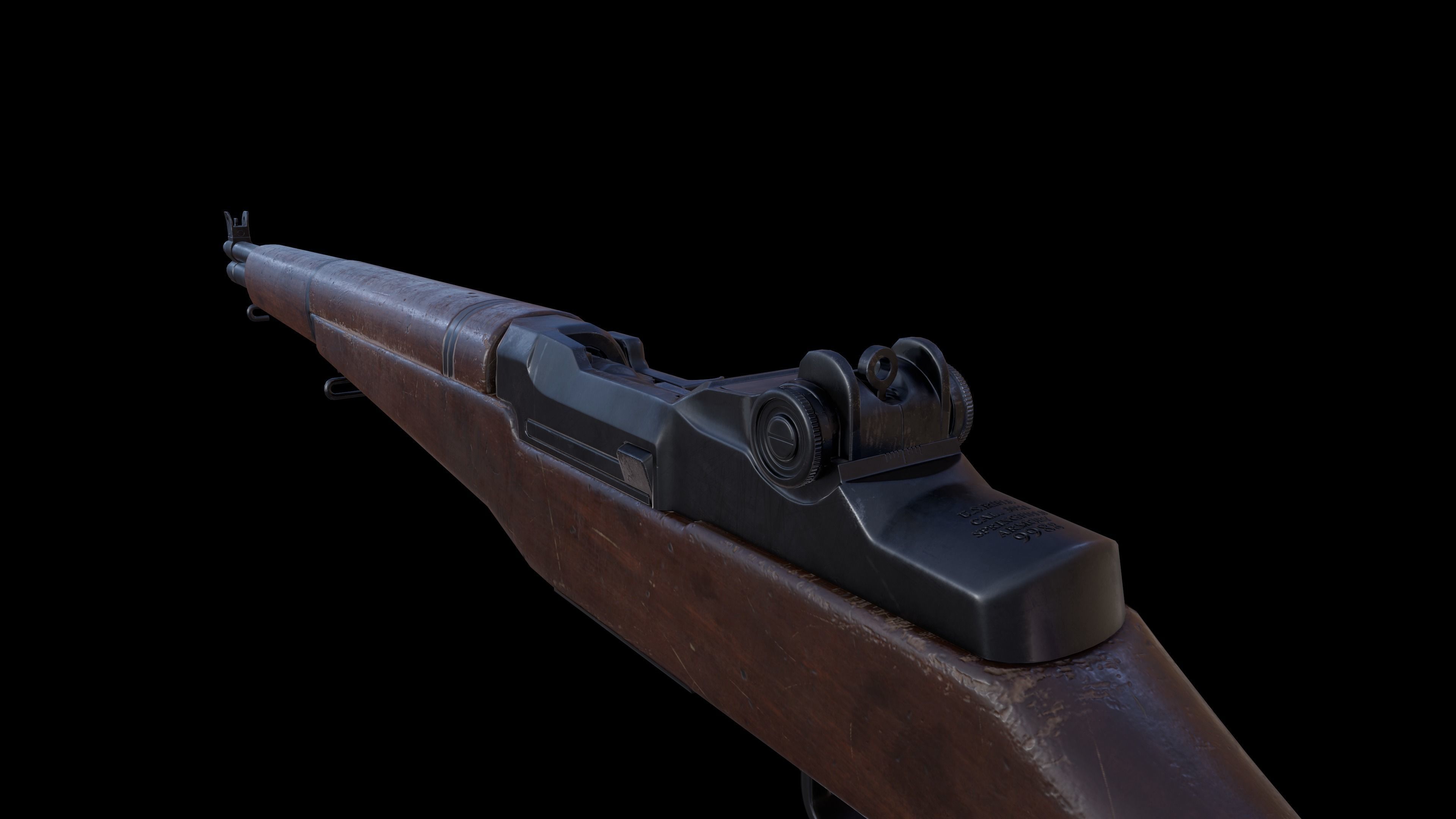 M1 Garand - Game and VR Ready Low-poly 3D model_4