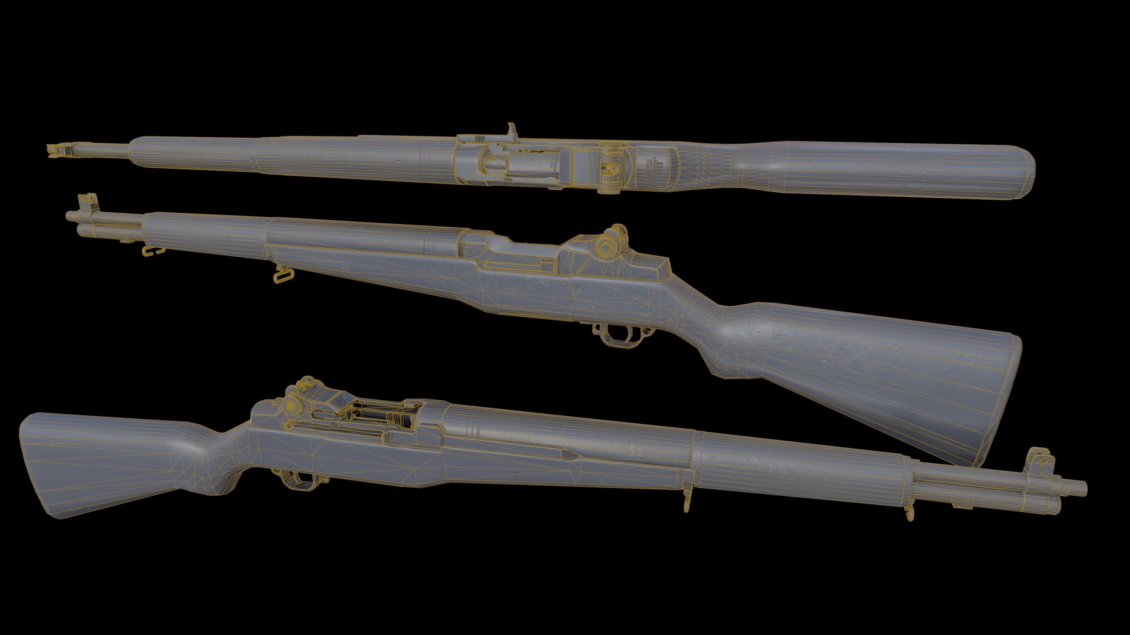 M1 Garand - Game and VR Ready Low-poly 3D model_5