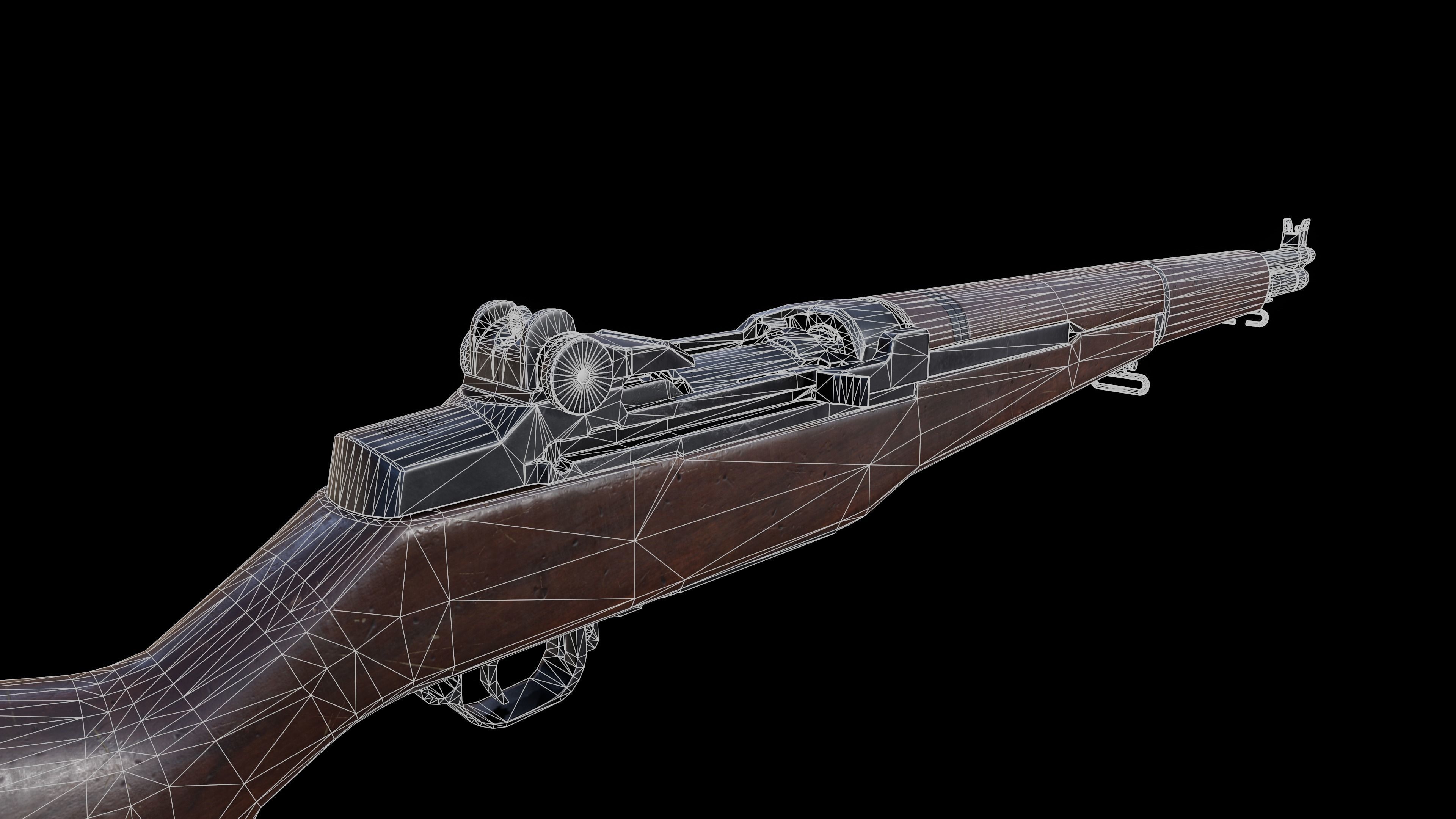 M1 Garand - Game and VR Ready Low-poly 3D model_8