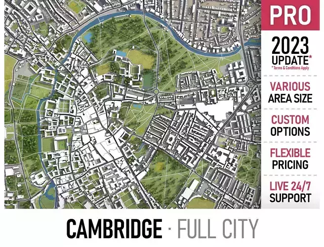 Cambridge  Low-poly 3D model