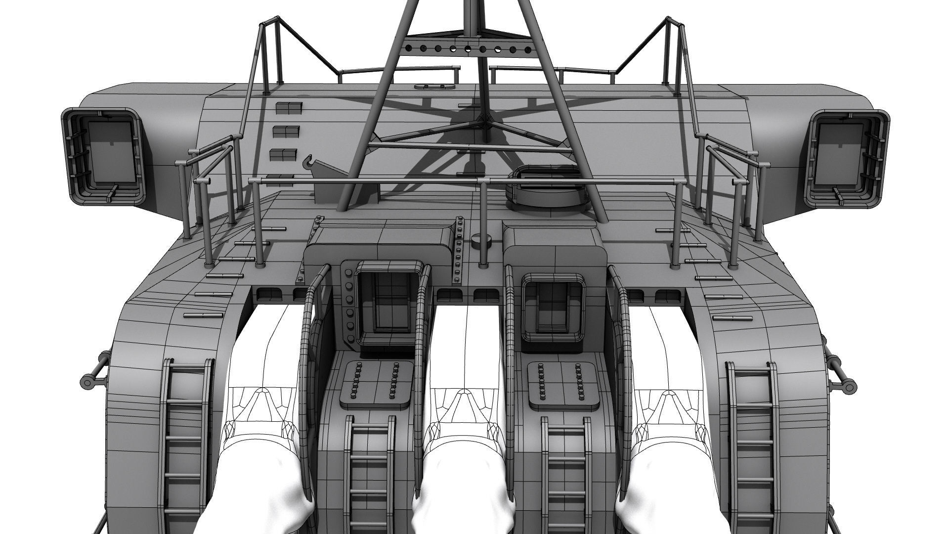   NENDO SHIKI gun for yamato and musashi front scale 1-200 3D print model_4