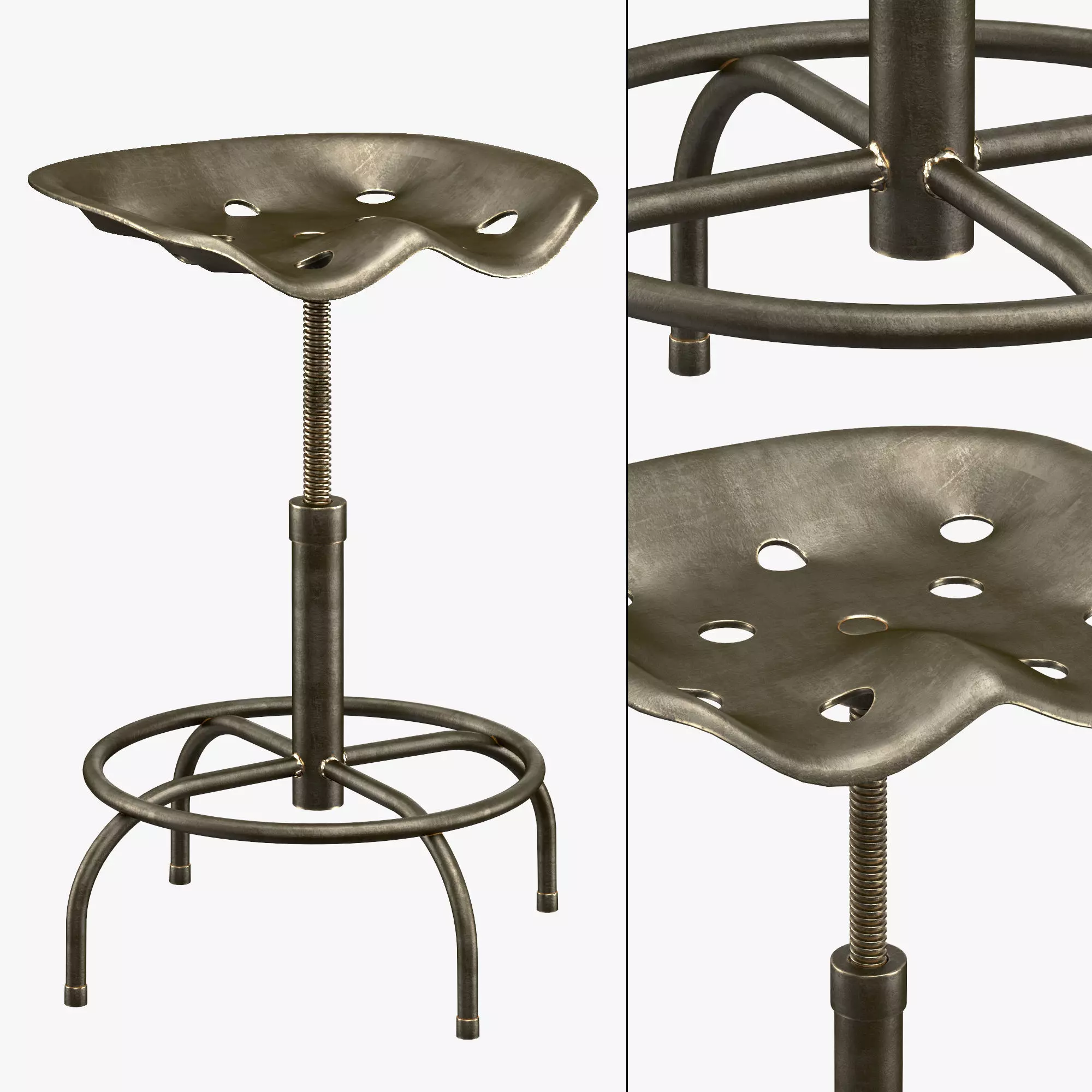 Horeca bar stool 3D model_0