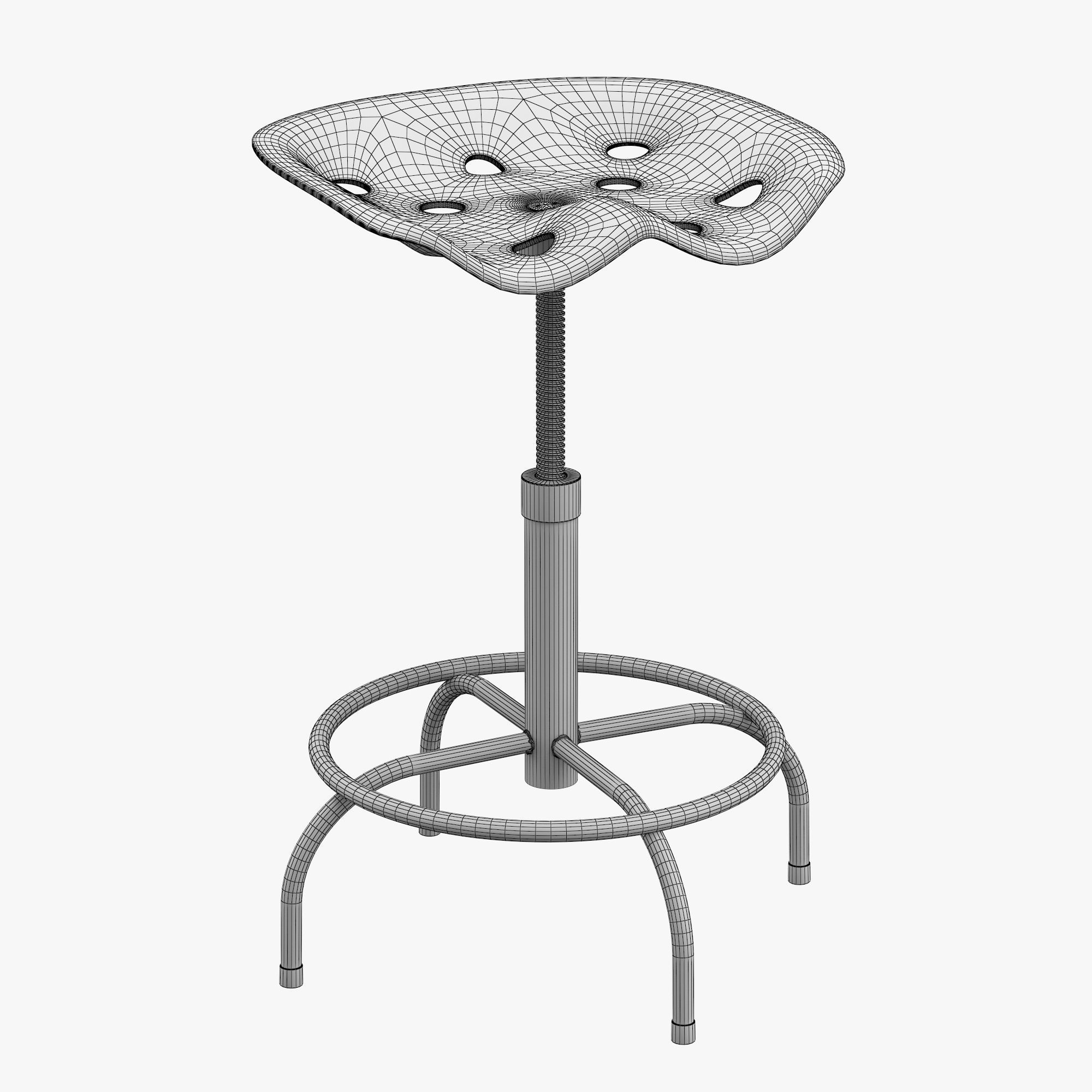 Horeca bar stool 3D model_4
