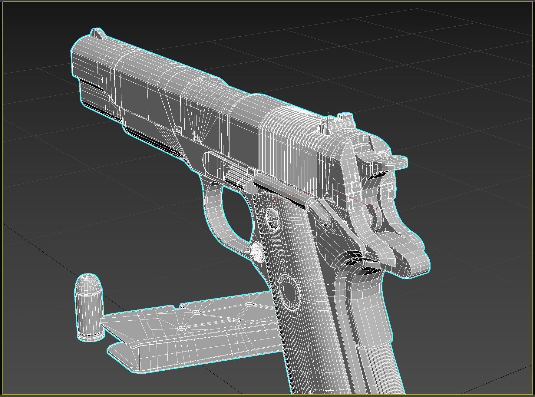 Colt 1911 with textures - High poly 3D model_9