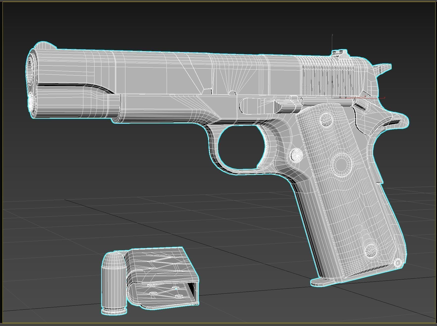 Colt 1911 with textures - High poly 3D model_8