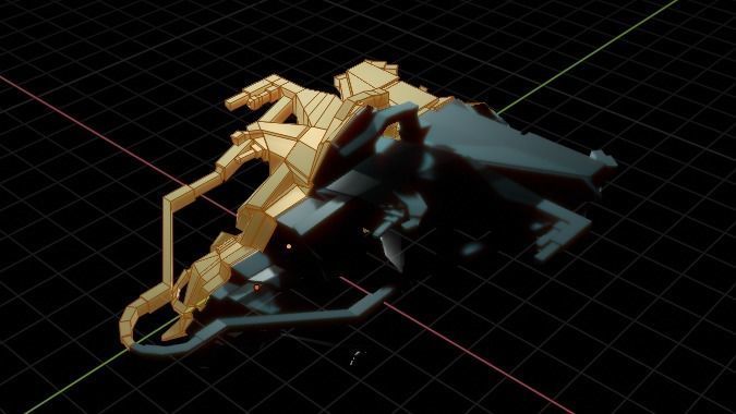 Spaceship ev2 editable model Low-poly 3D model_7