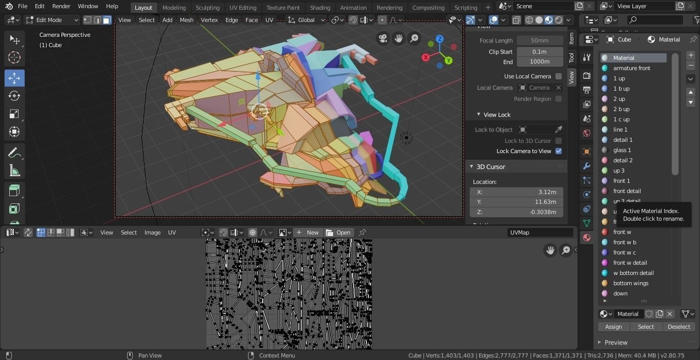 Spaceship ev2 editable model Low-poly 3D model_18