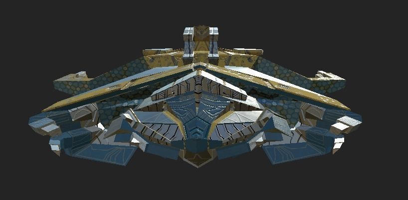 Spaceship ev2 editable model Low-poly 3D model_2