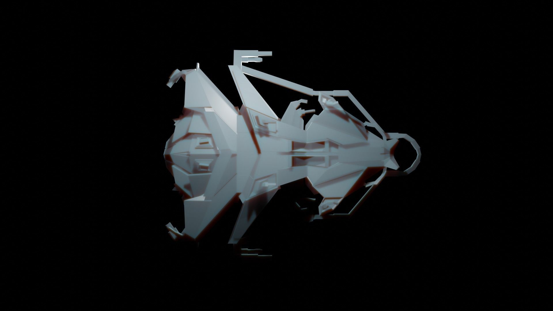 Spaceship ev2 editable model Low-poly 3D model_23