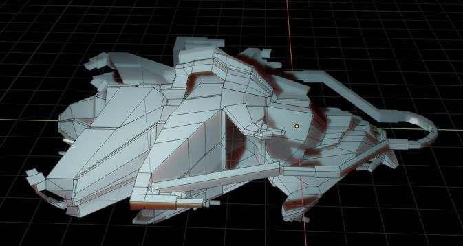 Spaceship ev2 editable model Low-poly 3D model_16