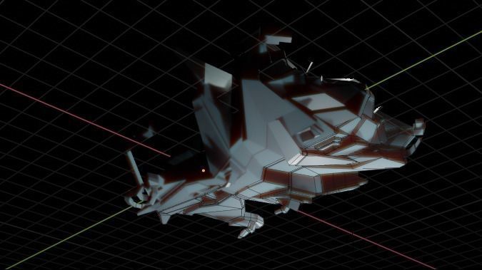 Spaceship ev2 editable model Low-poly 3D model_15