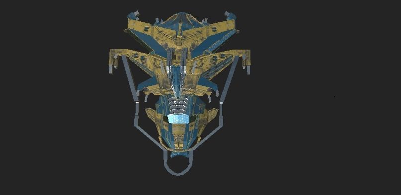 Spaceship ev2 editable model Low-poly 3D model_3