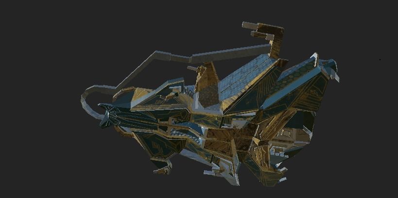 Spaceship ev2 editable model Low-poly 3D model_5