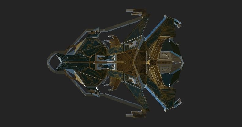 Spaceship ev2 editable model Low-poly 3D model_1