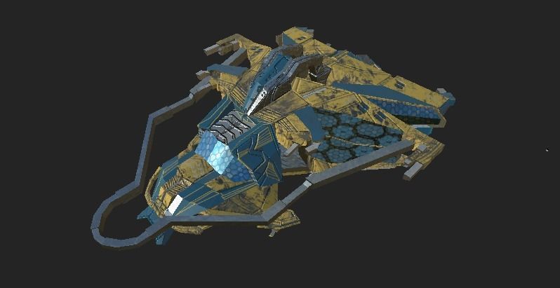 Spaceship ev2 editable model Low-poly 3D model_4