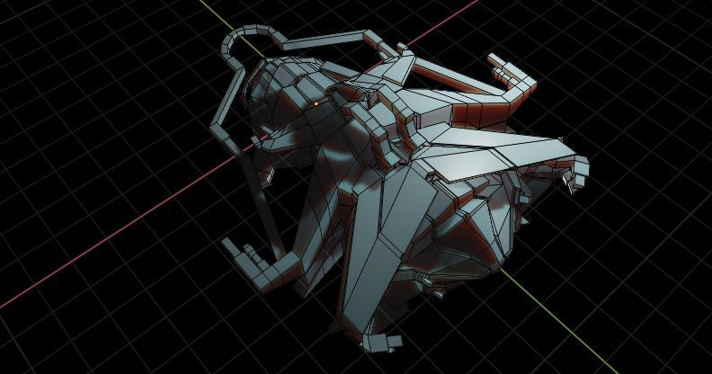 Spaceship ev2 editable model Low-poly 3D model_9