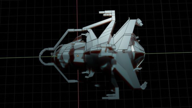 Spaceship ev2 editable model Low-poly 3D model_14