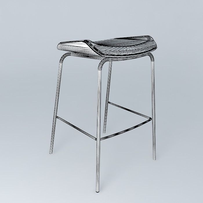 Simple stool  Free 3D model_3