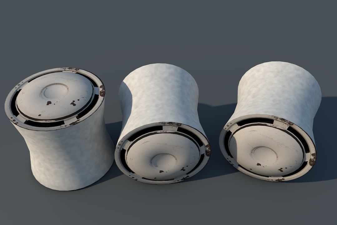 Bus Wheel Low-poly 3D model_1