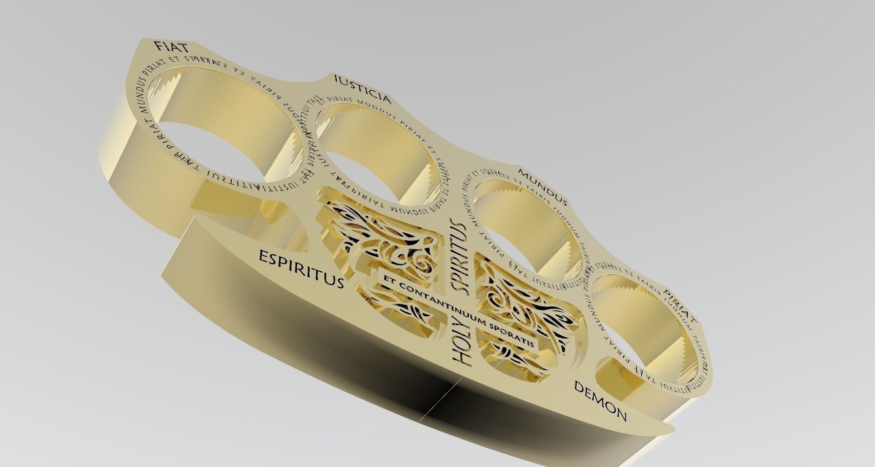 Holy Brass Knuckles 3D print model_4