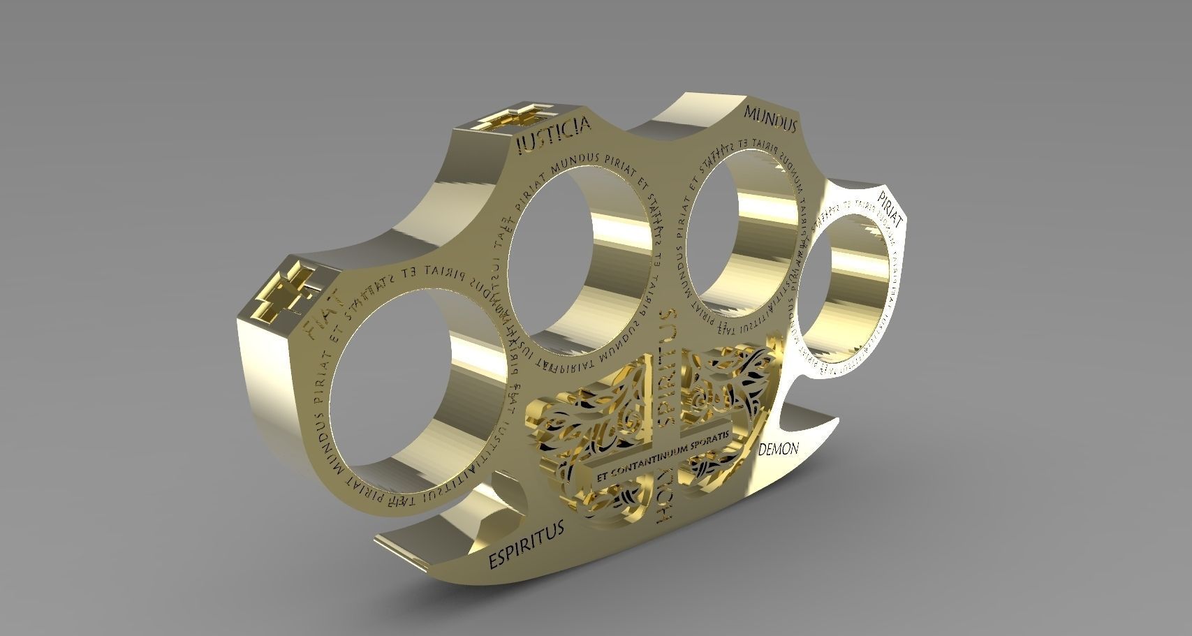 Holy Brass Knuckles 3D print model_3
