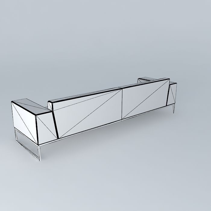 Light green sofa Free 3D model_4