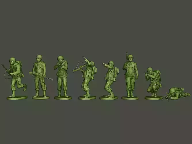 American soldier ww2 A3 Pack 3D Model Collection