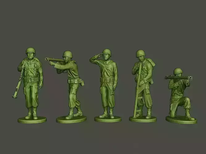 American soldier ww2 A4 Pack 3D Model Collection