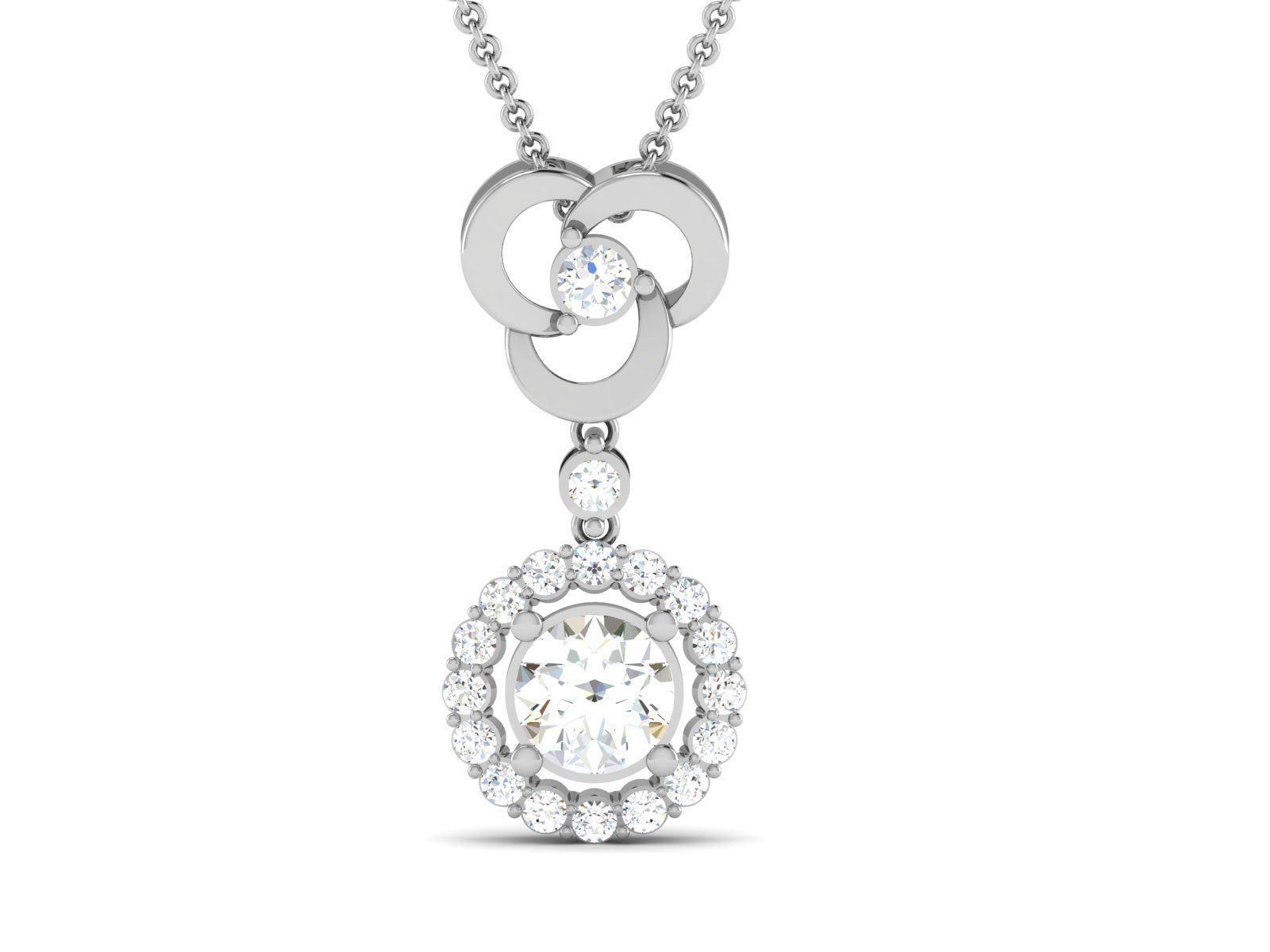 Women solitaire pendant 3dm render detail 3D print model_2