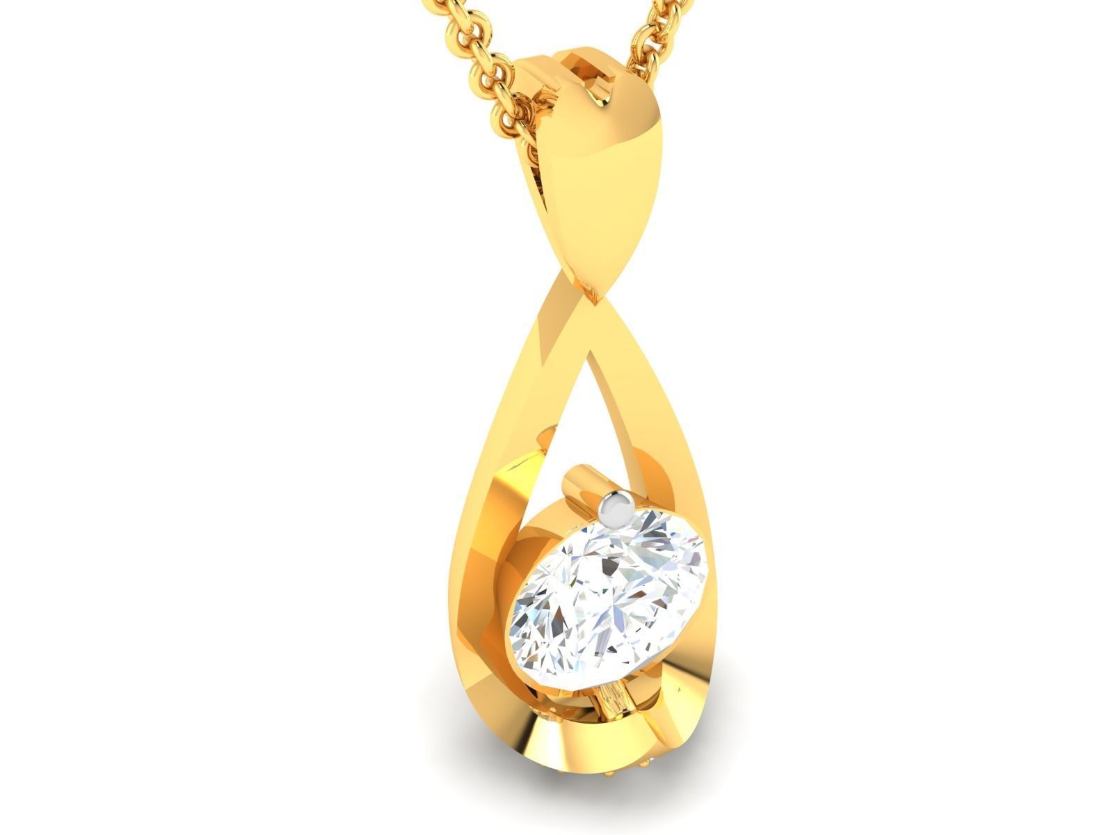 Women solitaire pendant 3dm render detail  3D print model_1