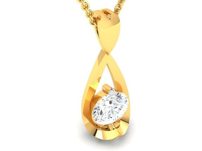 Women solitaire pendant 3dm render detail  3D print model