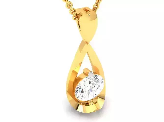 Women solitaire pendant 3dm render detail  3D print model