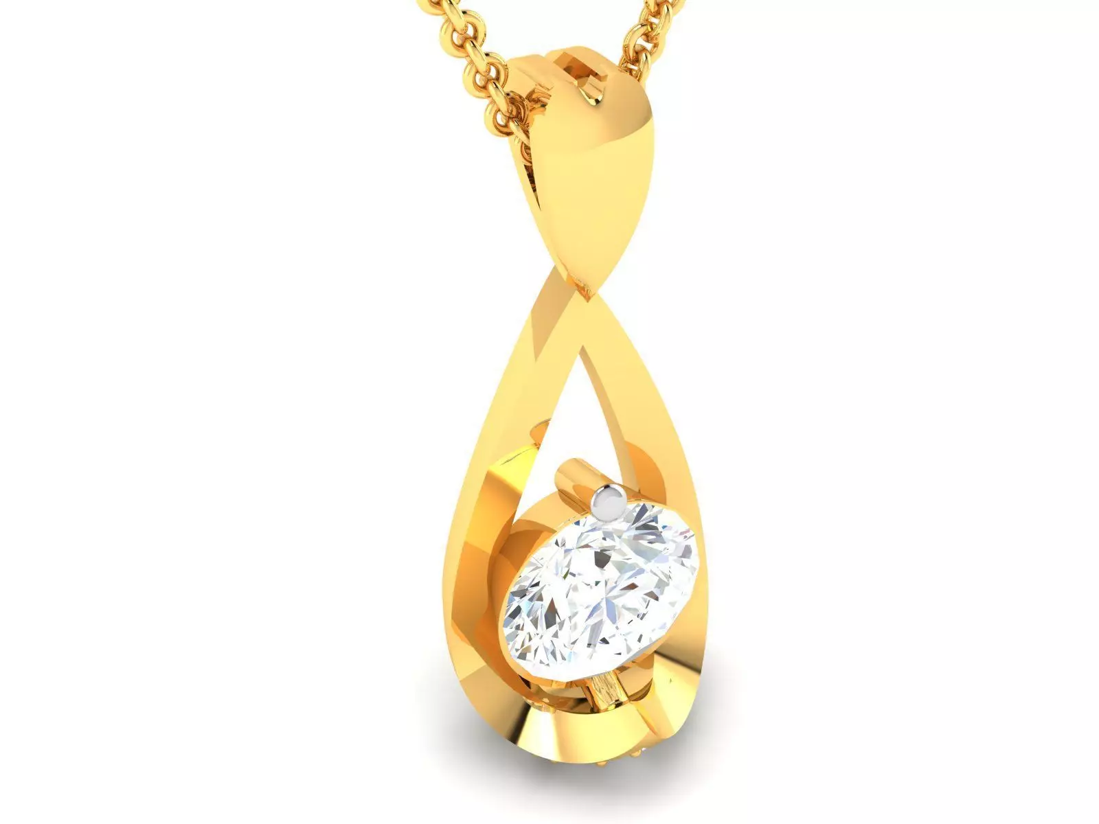 Women solitaire pendant 3dm render detail  3D print model_0