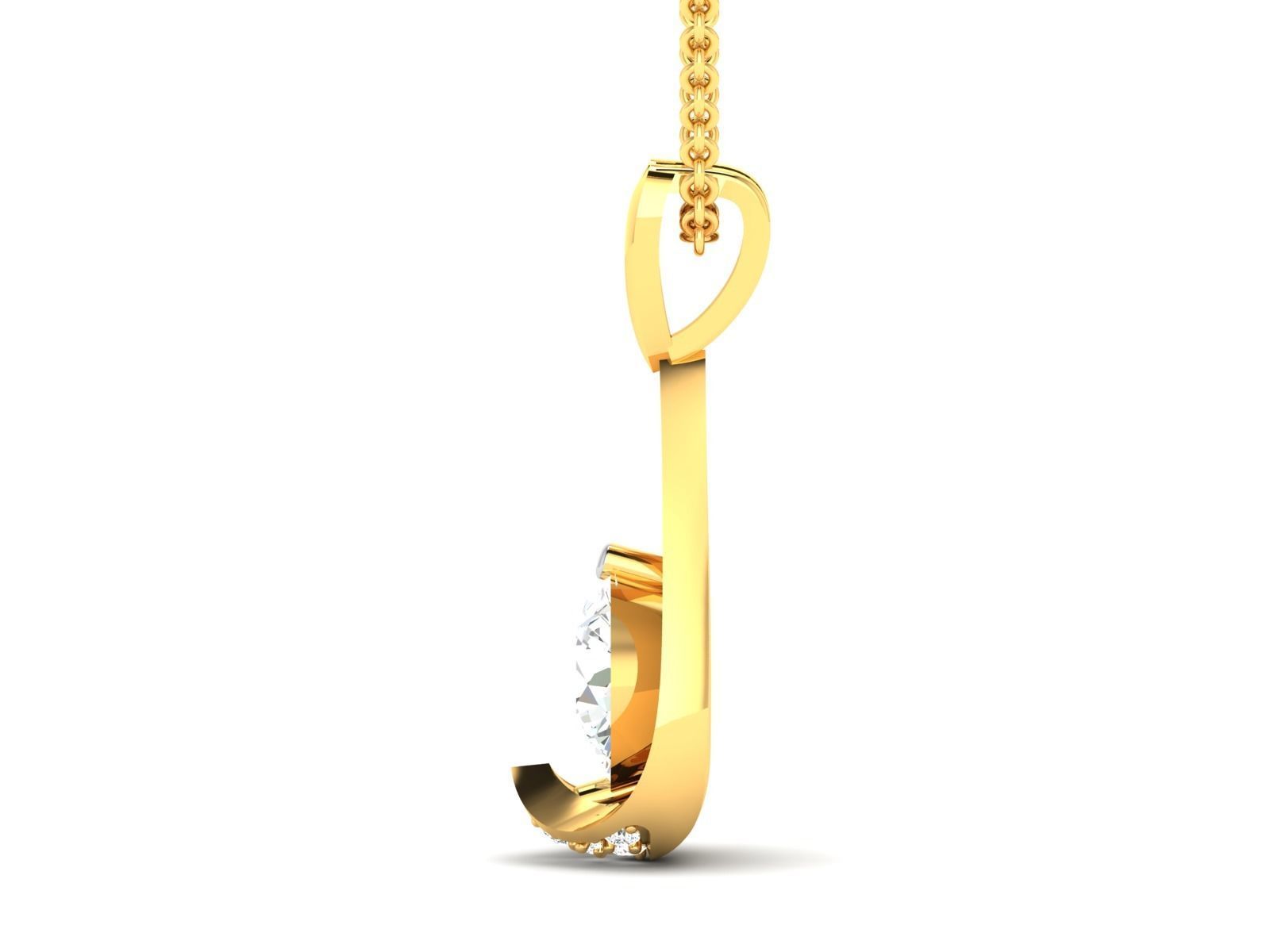 Women solitaire pendant 3dm render detail  3D print model_6