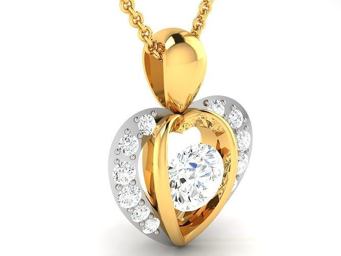 Women solitaire pendant 3dm render detail  3D print model