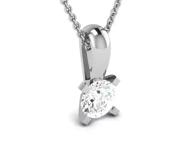 Women solitaire pendant 3dm render detail 