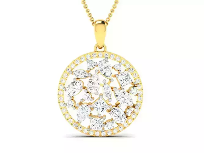 Women solitaire pendant 3dm render detail  3D print model